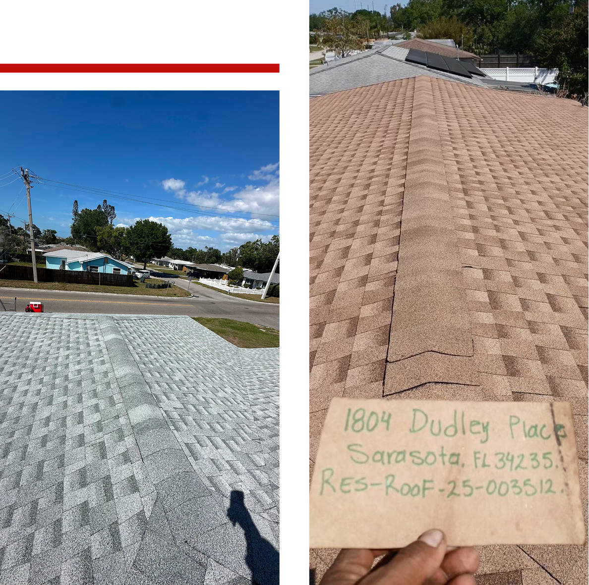 Side-by-side comparison of two rooftops.